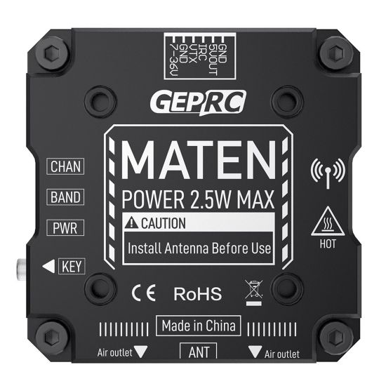 Відеопередавач GEPRC MATEN 5.8G 2.5W 2500 мВт VTX для FPV квадрокоптера, дрона