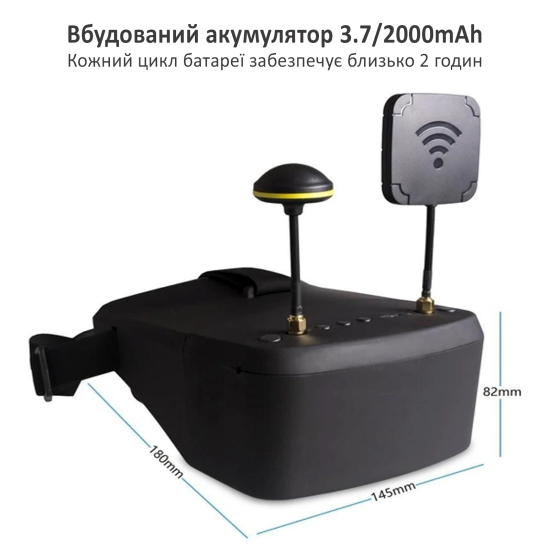 Відеоокуляри шолом для FPV DK EV800D 5 дюймовий монітор FPV 5,8G 16:9, ресивер 40 каналів