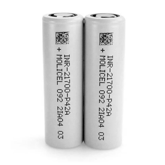Акумулятор Molicel INR21700-P42A (4200mAh, 45A, 3,7V, ≤10mΩ, Li-ion), високоточний, без оплати захисту, оригінал, нові збірка акумуляторів для FPV