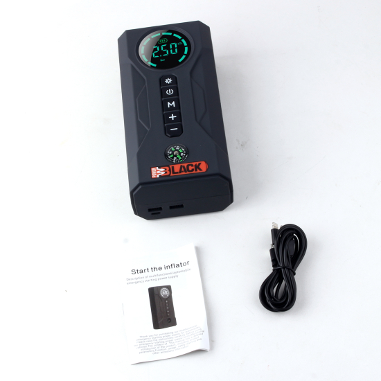 Пусковий пристрій для авто 5в1 з компресором Black Power BP-47000mAh повербанк, компас, ліхтарик Car Jump Starter