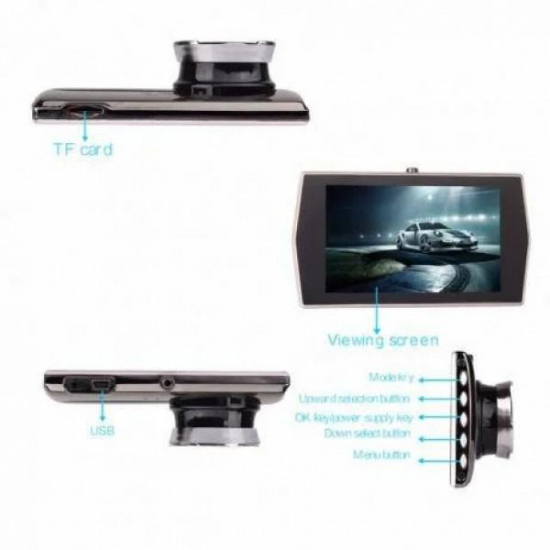Автомобільний відеореєстратор DVR Full HD з нічним підсвічуванням Kronos IT-520 + камера заднього виду