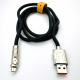 Міцний силіконовий кабель Globus USB-MicroUSB, ЮСБ-мікро ЮСБ із супершвидкою зарядкою 6А 120Вт, 120см металевий поворотний штекер із підсвічуванням