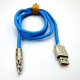 Міцний силіконовий кабель Globus USB-MicroUSB, ЮСБ-мікро ЮСБ із супершвидкою зарядкою 6А 120Вт, 120см металевий поворотний штекер із підсвічуванням