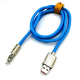 Міцний силіконовий кабель Globus USB-MicroUSB, ЮСБ-мікро ЮСБ із супершвидкою зарядкою 6А 120Вт, 120см металевий поворотний штекер із підсвічуванням