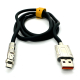Міцний силіконовий кабель Globus USB-MicroUSB, ЮСБ-мікро ЮСБ із супершвидкою зарядкою 6А 120Вт, 120см металевий поворотний штекер із підсвічуванням