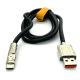 Міцний силіконовий кабель Globus USB-Type-C, ЮСБ-ТПС із супершвидкою зарядкою 6А 120Вт, 120см металевий поворотний штекер із підсвіткою