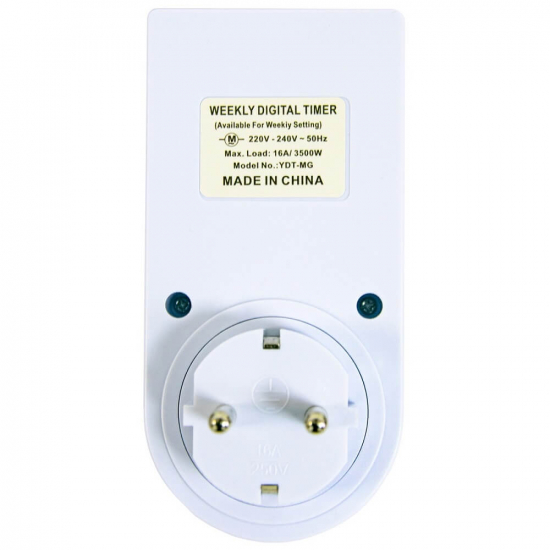 Розетка Programmer Timer YDT-MG 16A з таймером та захистом IP20