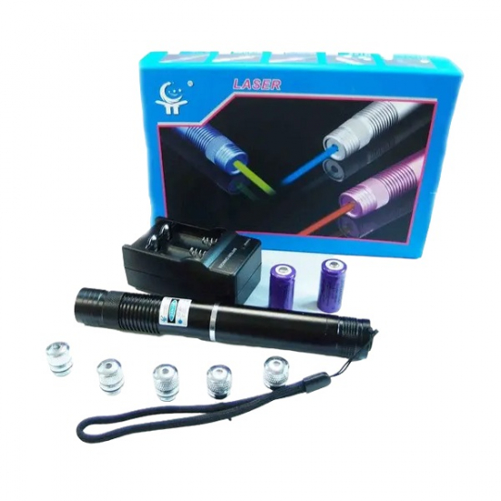 Лазерна указка Laser Blue YXB 008 10000 МВт з насадками